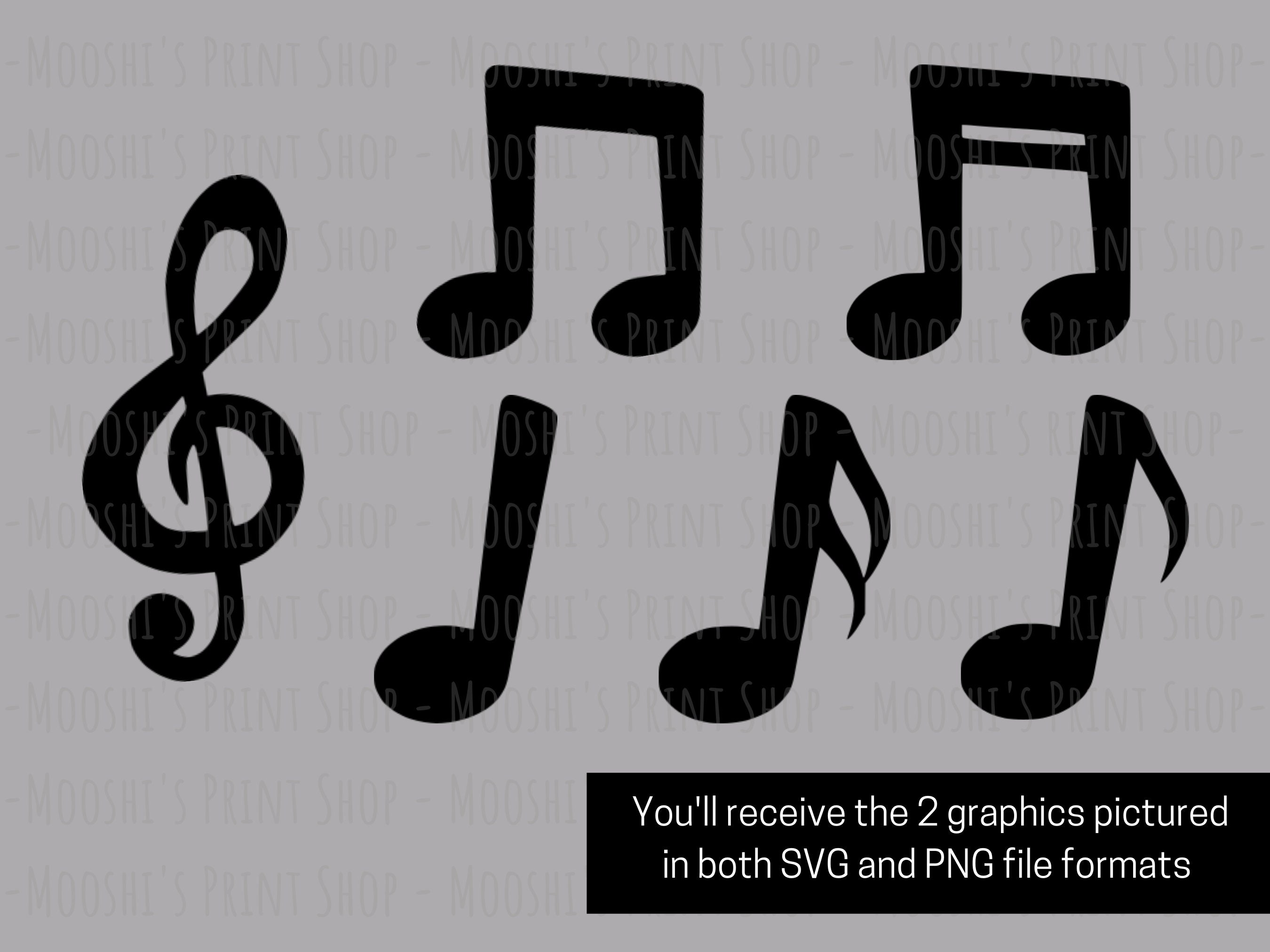 Simple Music Note Design Music Note Clipart Bundle Simple Black Musical Note - Etsy