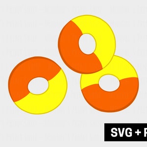 Peach Rings Clipart Bundle, Kleurrijke Zure Zoete Fruitige Chewy Candy Graphics, Cute Treat Foods, Sublimation Image Cut File, Download SVG PNG
