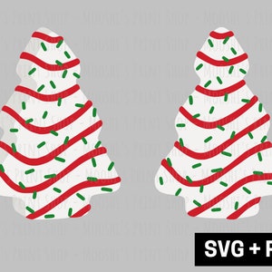 Weihnachtsbaum Kuchen Clipart Bundle, trendige Urlaub Sweet Xmas Dessert Grafiken, süße Sublimationsbild Schnittdatei, digitaler Download SVG PNG