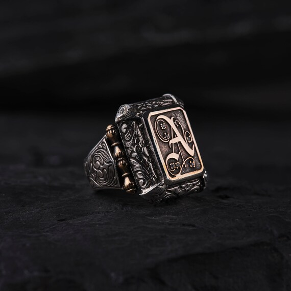 Men Signet Ring Customized Name Engraved Unique 925 Sterling Silver Jewelry  at Rs 1999/piece | Designer Rings in Jaipur | ID: 2850447401091