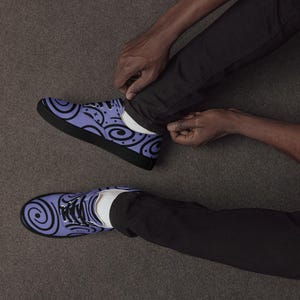 Galaxy Swirl Men’s Lace-Up Canvas Shoes – Cosmic Pattern – Unique Space Sneakers