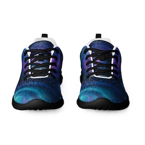 Galaxy Cosmic Swirl Men&#39;s Athletic Sneakers - Lightweight Cosmic Print Shoes