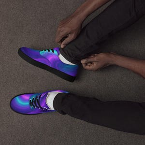 Cosmic Aurora Swirl Canvas Sneakers | Unisex Galaxy Lace-Up Shoes