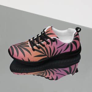 Tropical Sunset Palm Women&#39;s Athletic Shoes | Pastel Gradient Sneakers