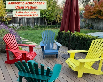 An Authentic Adirondack Chair Pattern Downloadable PDF for Tracing