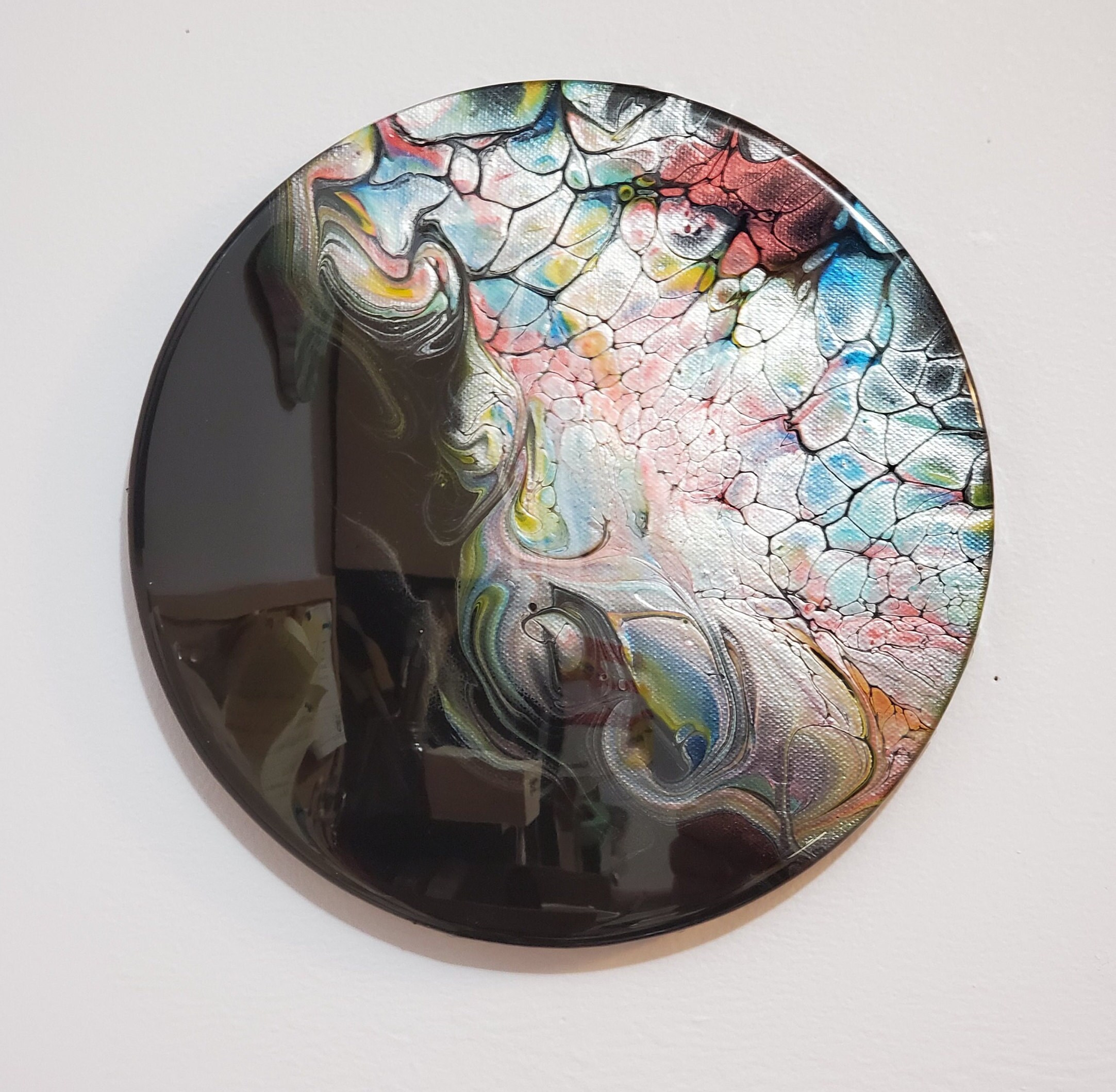 10 Inch Round Canvas Painting With a Glossy Resin Finish. Lily - Etsy