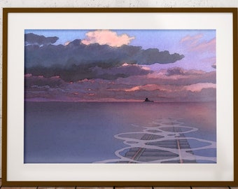 Spirited Away Watercolor, Printable Wall Art, Studio Ghibli Art Print, Digital Download, Landscape Wall Art, Anime Poster, Home Wall Decor