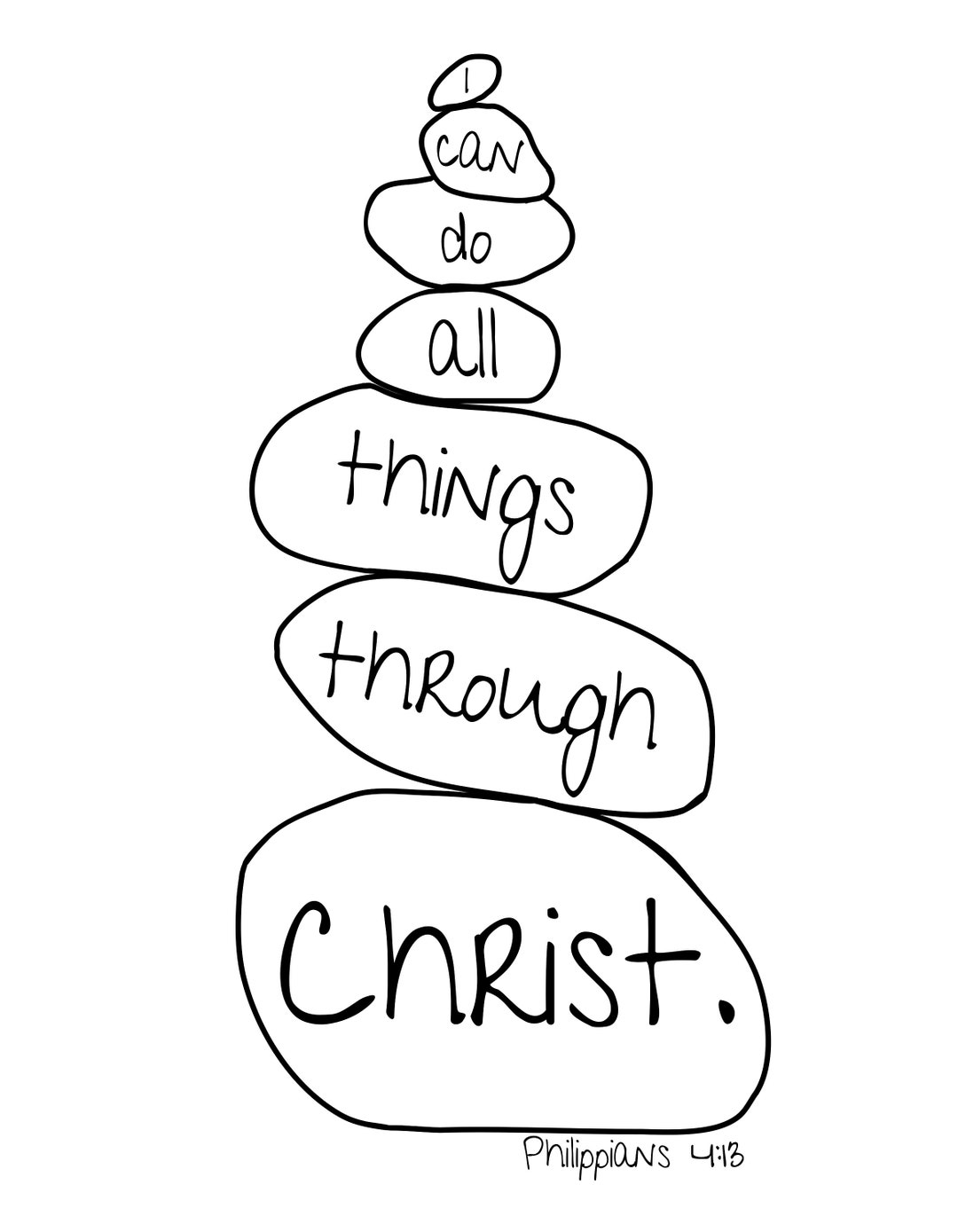 I Can Do All Things Through Christ Rock Cairn Instant Download Digital File PNG, SVG, 2023 LDS
