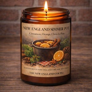 Simmer Pot Organic Soy Wax Candle | Pine, Orange Peel & Ginger | Hand-Poured| Non Toxic