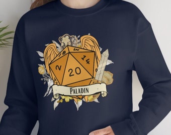 Dnd Paladin sweatshirt, D20 sweater, Dungeons and dragons sweatshirt, Role Playing Game sweaters, Dnd gifts, Soft sweater, Dnd class