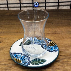 Traditional Carnation Design Turkish Tea Sets, Ceramic Tea Plates