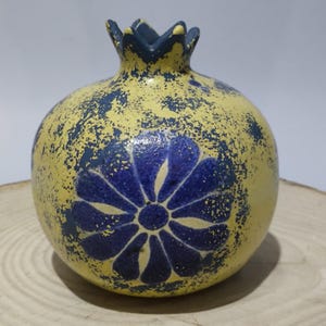 Ornement de vase grenade en céramique, grenade faite main, décoration d&#39;intérieur, art patiné