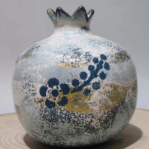 Ornement de vase grenade en céramique, grenade faite main, décoration d&#39;intérieur, art patiné