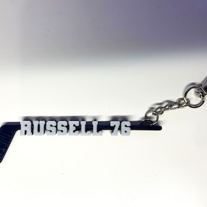 Personalized Hockey Stick Keychain with Name and Number