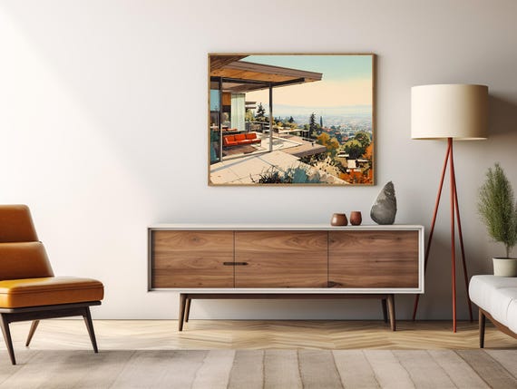 De Stahl House Art Print | Architect Pierre Koenig | Rationalist