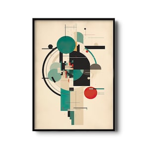 Bauhaus design poster | Graphic design art | Abstract Bauhaus illustration | Bauhaus wall art | printable Bauhaus artwork | minimalist decor