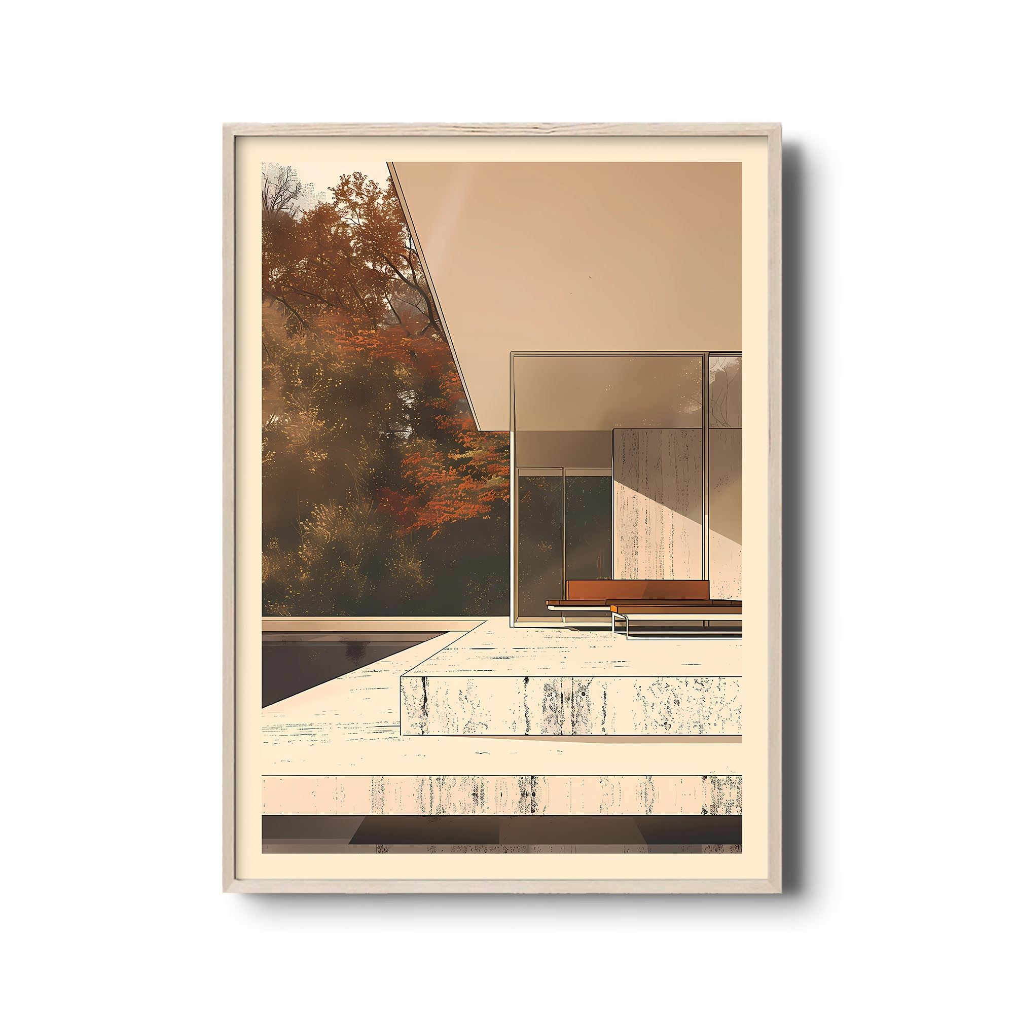 Vintage Architecture Modernism Print | Mies Van Der Rohe Poster