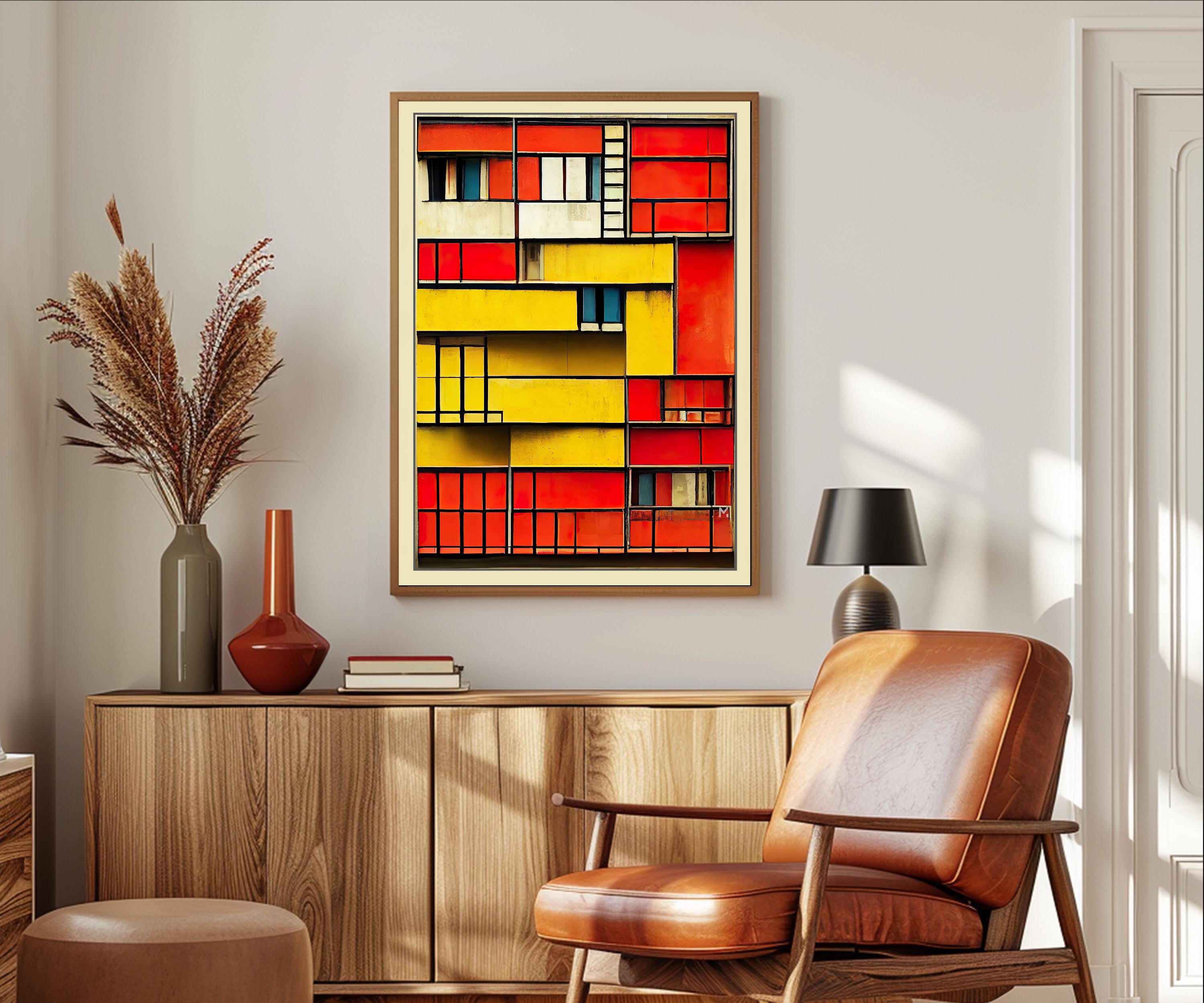 Le Corbusier Inspired Print – Brutalist Colorful Wall Art With
