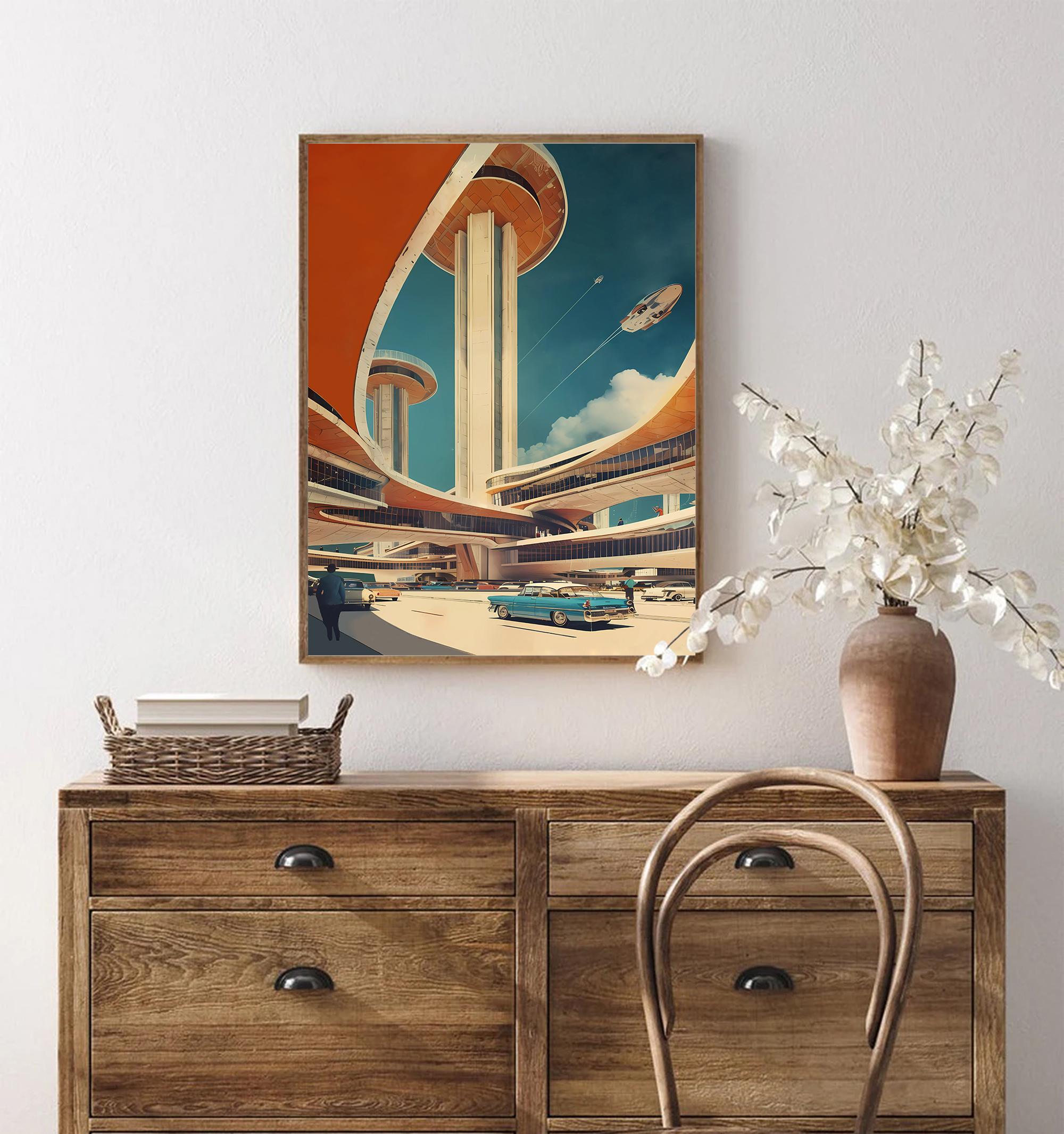 ミッドセンチュリーSFアートプリント | レトロフューチャリズム