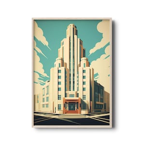 Art Deco print | Vintage 1920s Art Deco wall art | Art Decor Architecture poster | Retro Art Deco | Geometric design | Art Deco building
