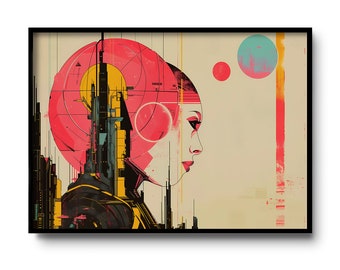 Sci-fi wall art | Futuristic Architecture Art Print | Blade Runner inspired illustration | Geisha | Cyberpunk | Science Fiction | Neo decor