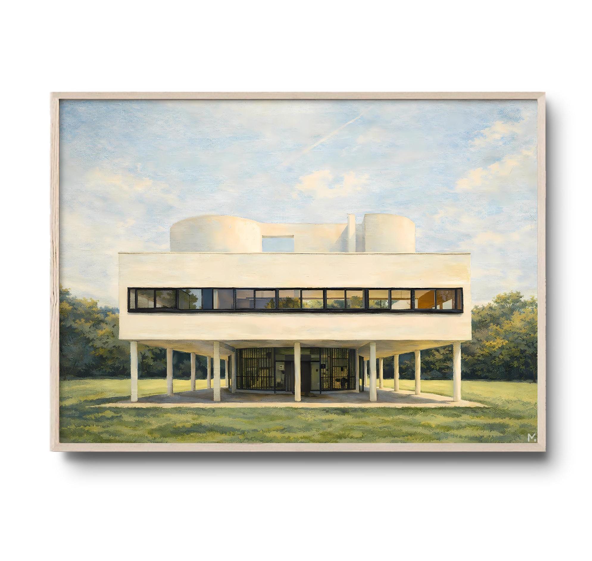 Villa Savoye Modernist Architecture Print – Le Corbusier House