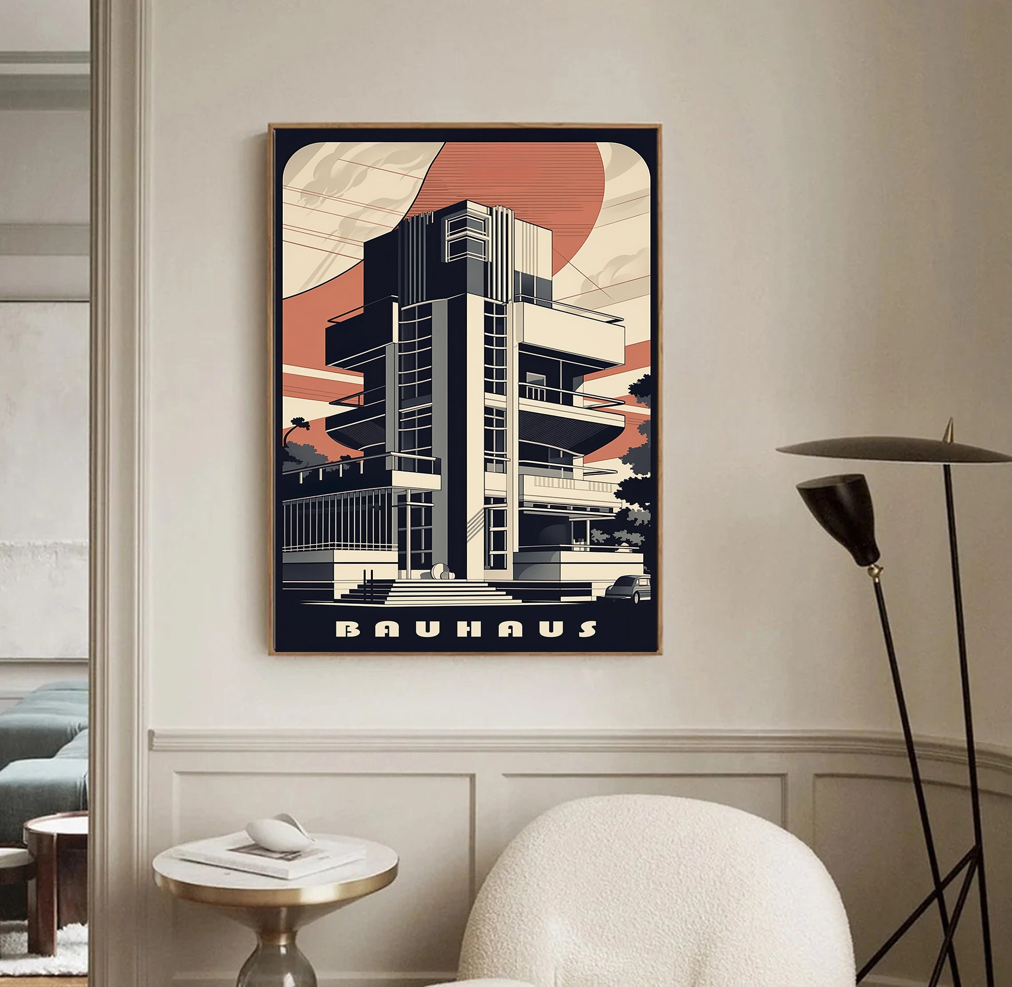 Bauhaus Architecture Poster Bauhaus Design Retro Architecture Print ...