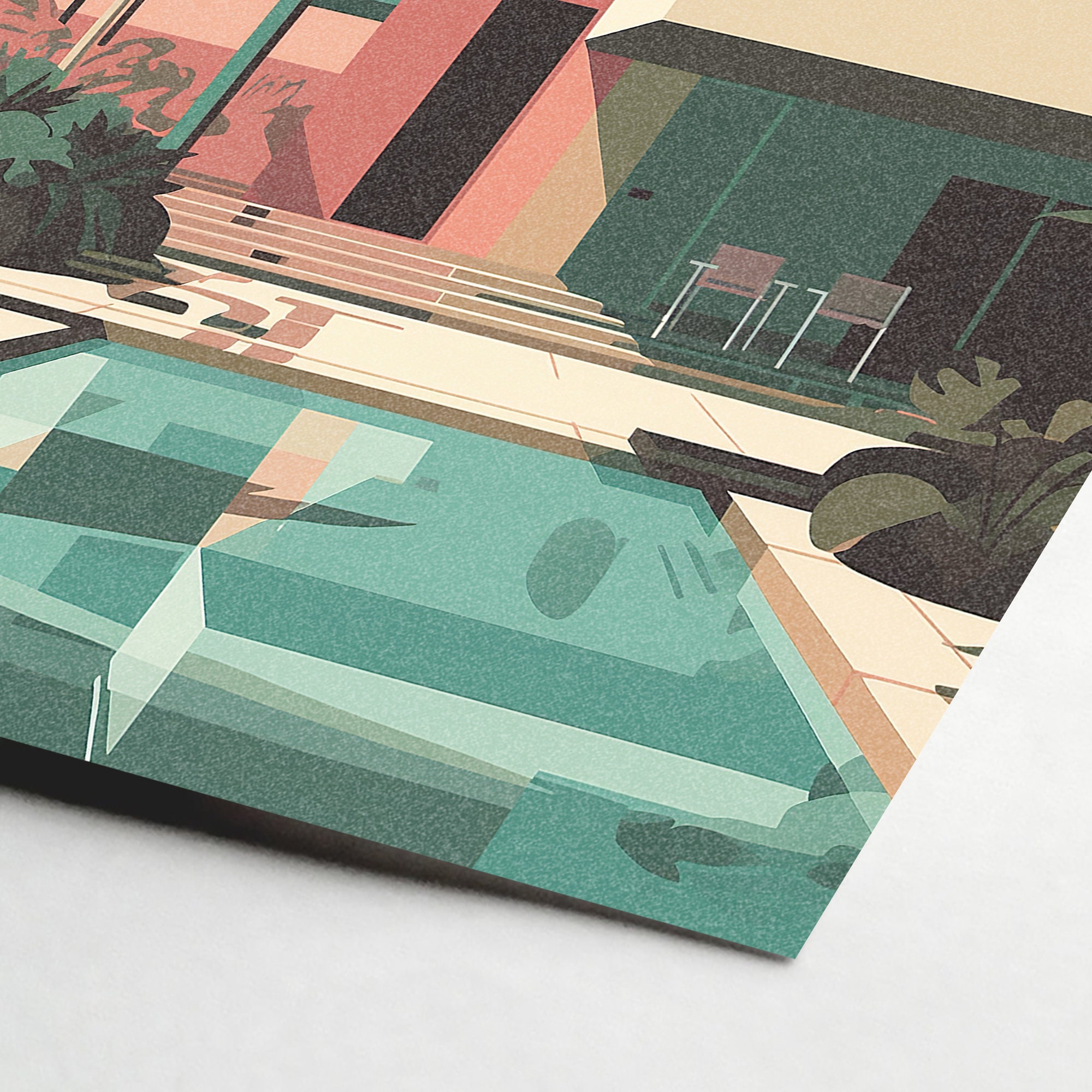 Mid Century Architecture Wall Art | Vintage Architecture
