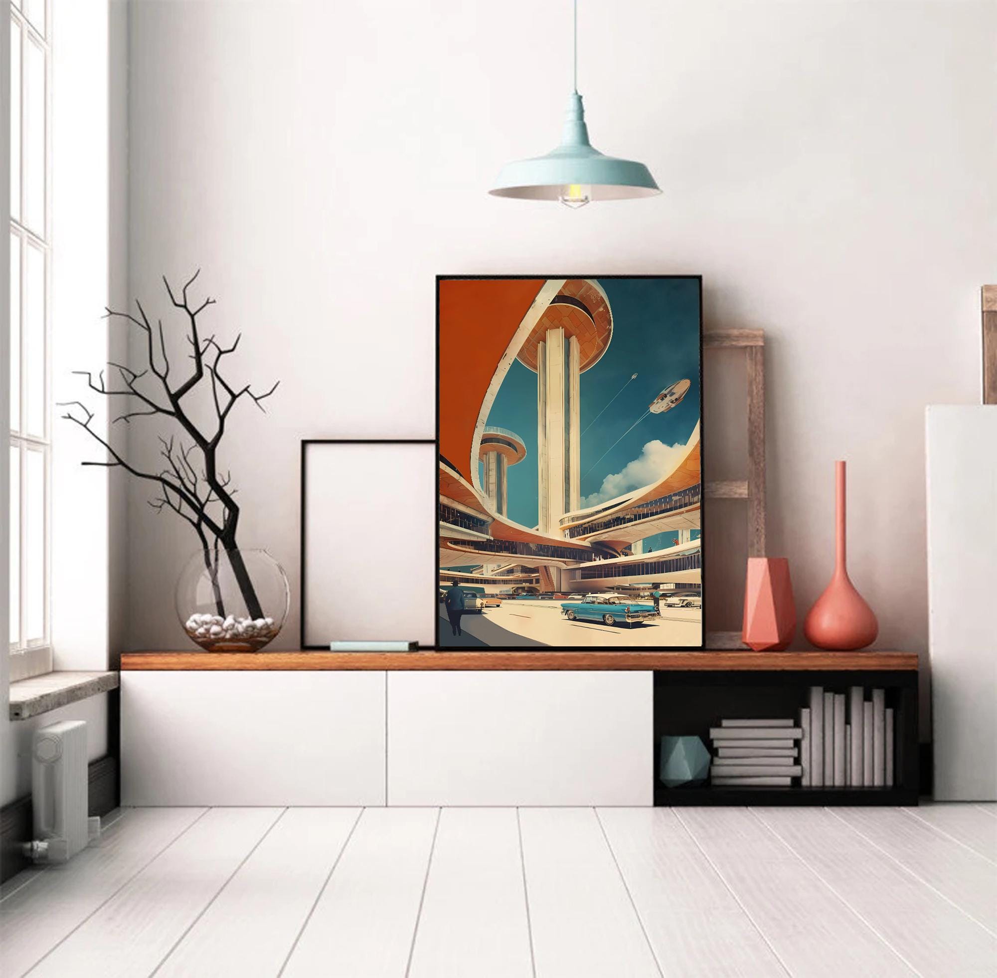 ミッドセンチュリーSFアートプリント | レトロフューチャリズム