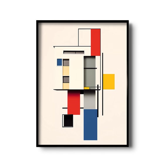 アート・デザイン・音楽 Mondrian De Stijl Art Print | Piet Mondrian Wall Art | Modern