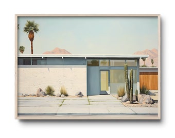 Minimalist Palm Springs Art Print | Mid Century Modern | Modernist wall art | Palm Springs California | Boho Desert Art | Modern House