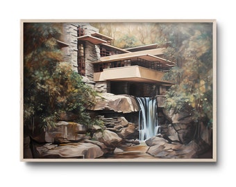 フランク・ロイド・ライト「落水荘」Fallingwater　スケッチパース 落水荘】自然と一体化する積層テラス – スケッチズム