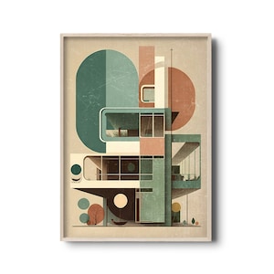 Bauhaus Mid-century Print | Modern Architecture Wall Art | Modernist ...