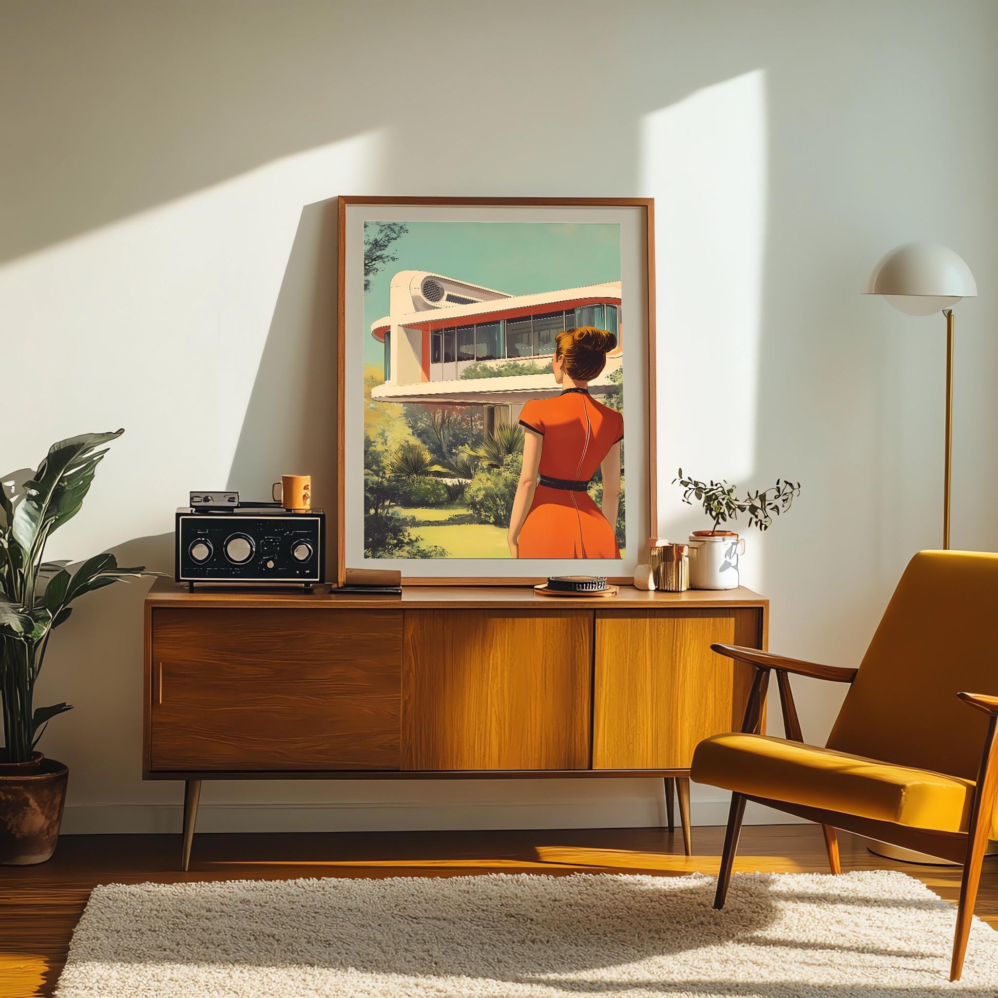 Retro Futuristic Wall Art Print - Mid-century Modern Architecture