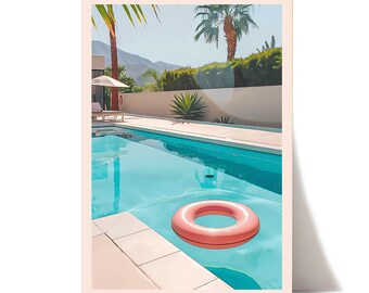 Palm Springs Poolside Art Print | Mid-century Modern | Minimalist