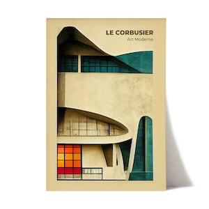 Le Corbusier architecture wall art | Contemporary architecture | modernist architecture | mid century architecture print | design poster
