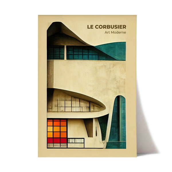 Le Corbusier Architektur Wandkunst | Zeitgenössische Architektur | modernistische Architektur | Mid Century Architektur Kunstdruck | Design Poster