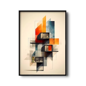 Minimalist Architecture Art Print | Mid-century Modern Architecture | Minimal wall art | vintage minimalist illustration