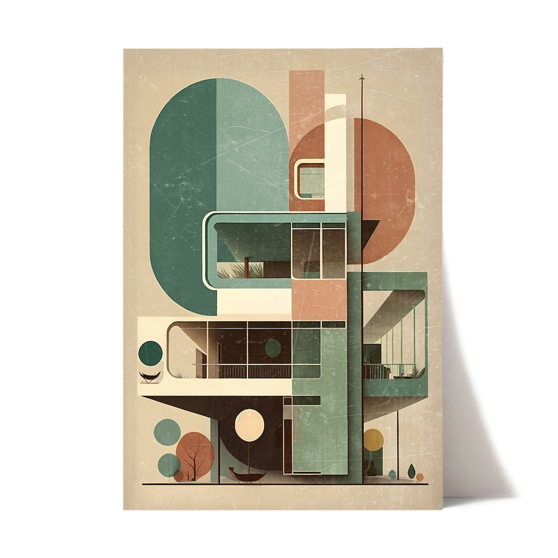 Bauhaus Mid-century Print | Modern Architecture Wall Art | Modernist ...