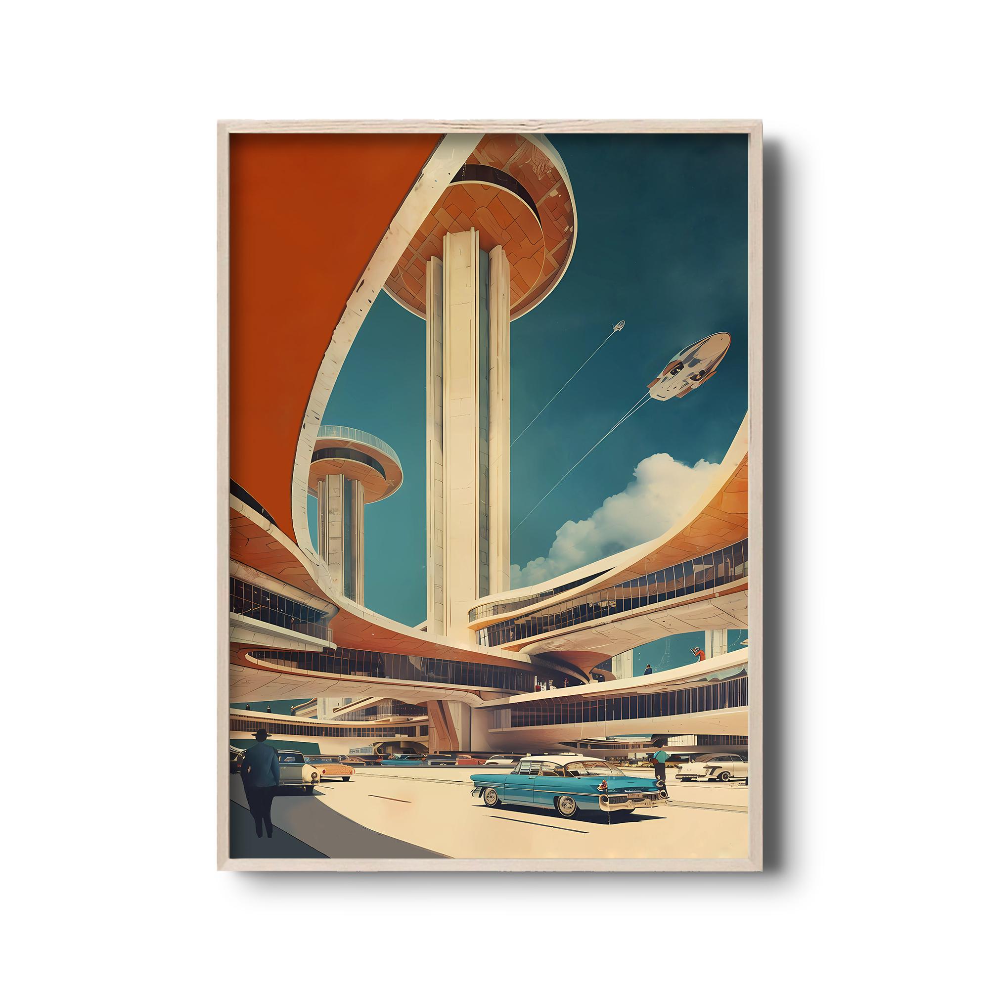 Mid-century Sci-fi Art Print | Retro Futurism Wall Art