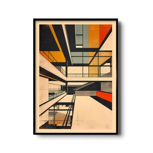 Bauhaus Vintage Art Print | Retro Geometric Wall Art