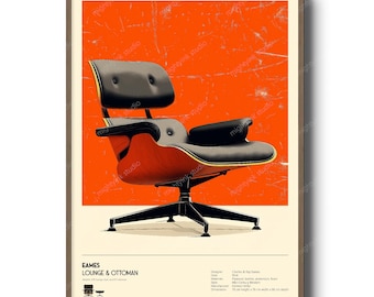 Eames Lounge Chair Print - Mid Century Modern Poster - Iconic