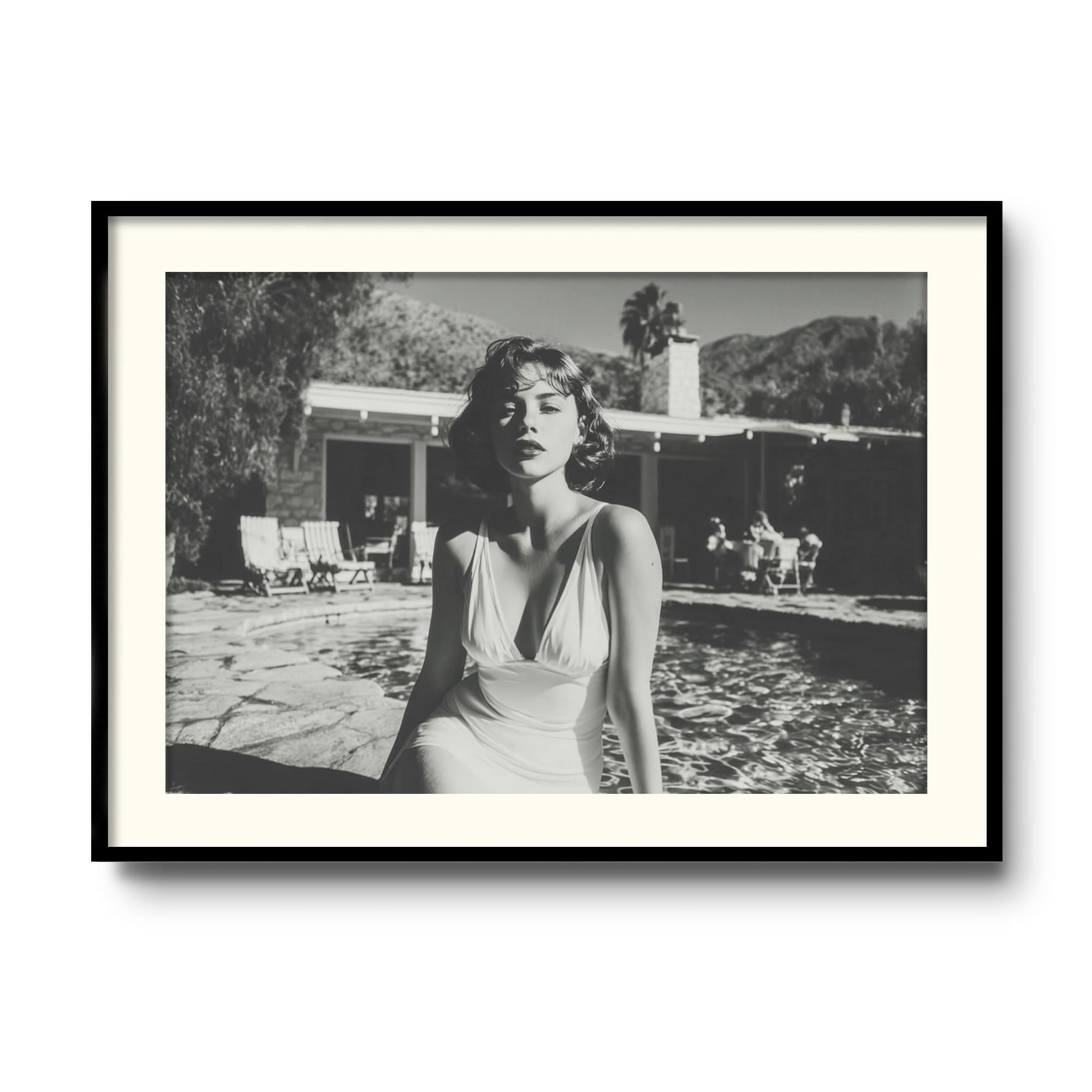 1950s Glamour Poolside Portrait | Vintage Palm Springs Art Print