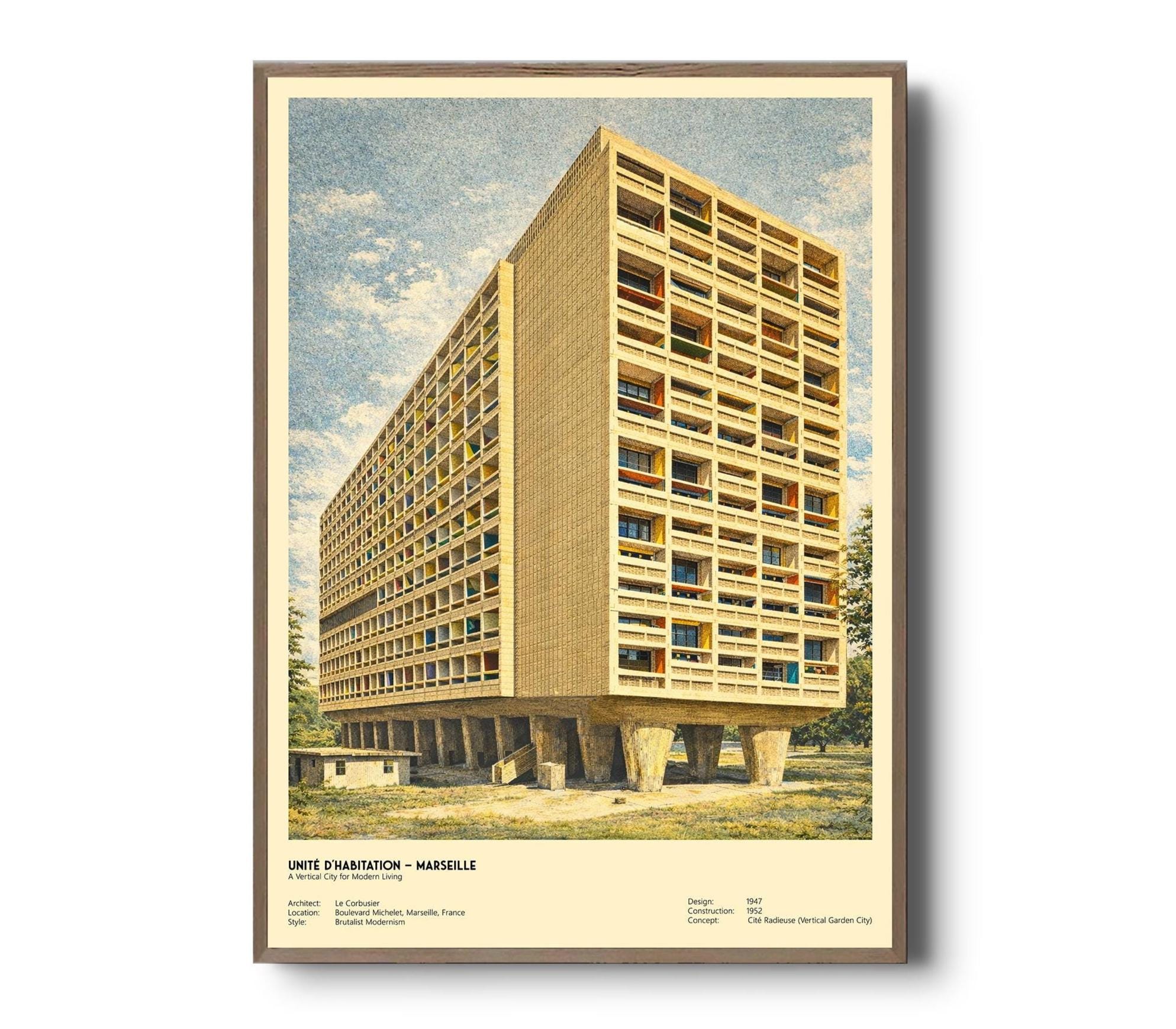 Unité D'habitation Print – Le Corbusier Brutalist Architecture