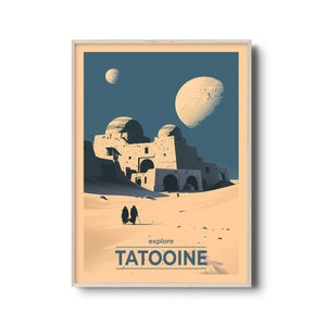 Tatooine travel Poster Art Print | Star Wars Architecture Art collection | Visit Tatooine | Star Wars Wall Art | Minimalist Adventure Poster