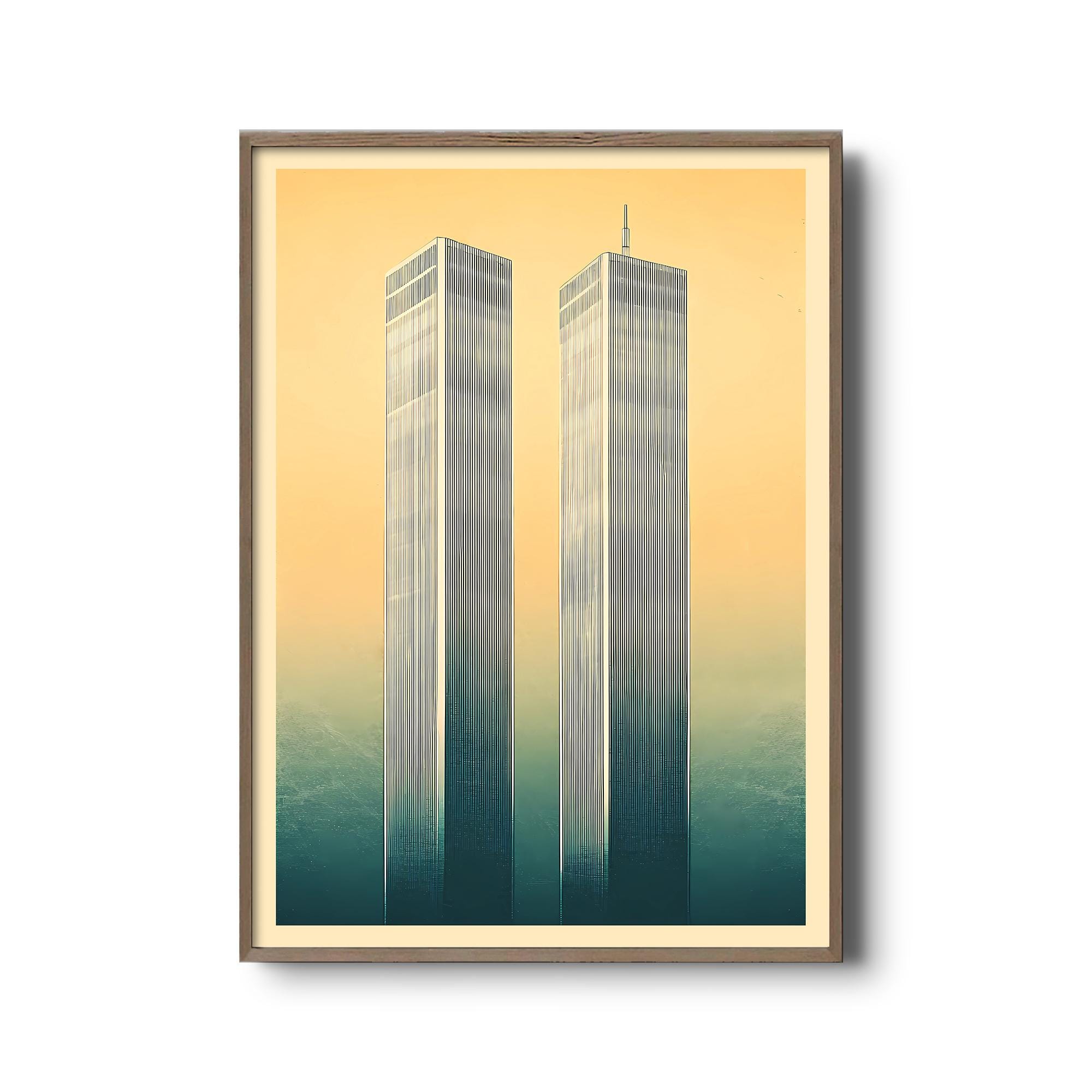 World Trade Center Twin Towers Print | NYC Architecture Art