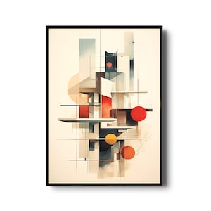 Vintage Bauhaus Abstract Illustration | Bauhaus Design wall art | Abstract Bauhaus print | Bauhaus Architecture printable art
