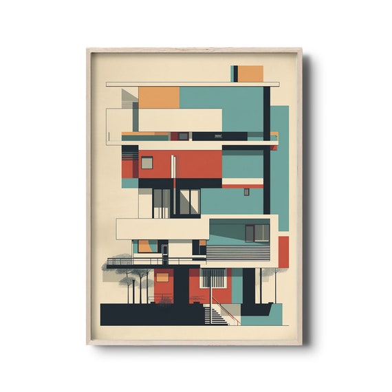 Modern Architecture Poster | Mid Century Modern Architecture