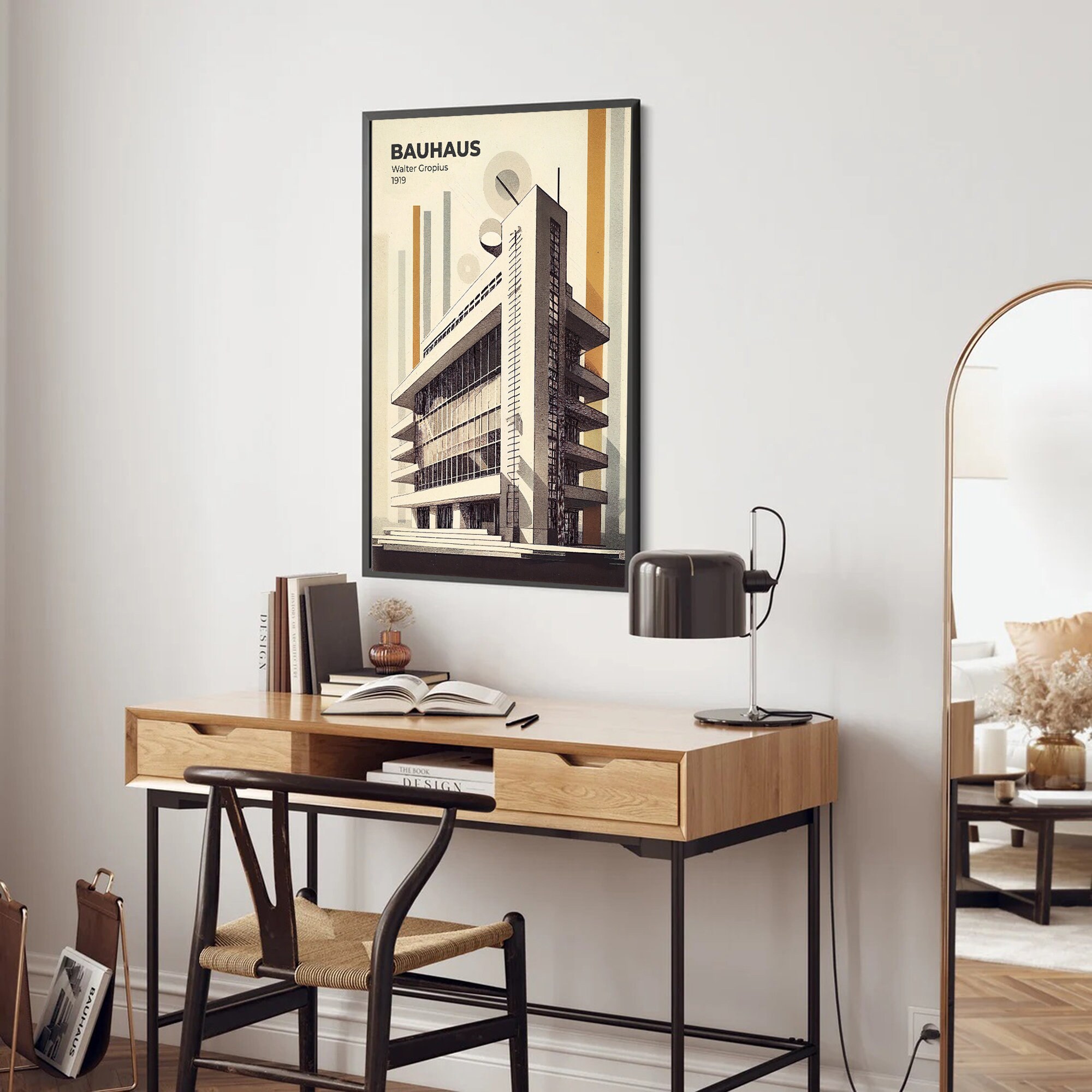 Vintage Architecture Poster | Bauhaus Design Wall Art | Retro ...