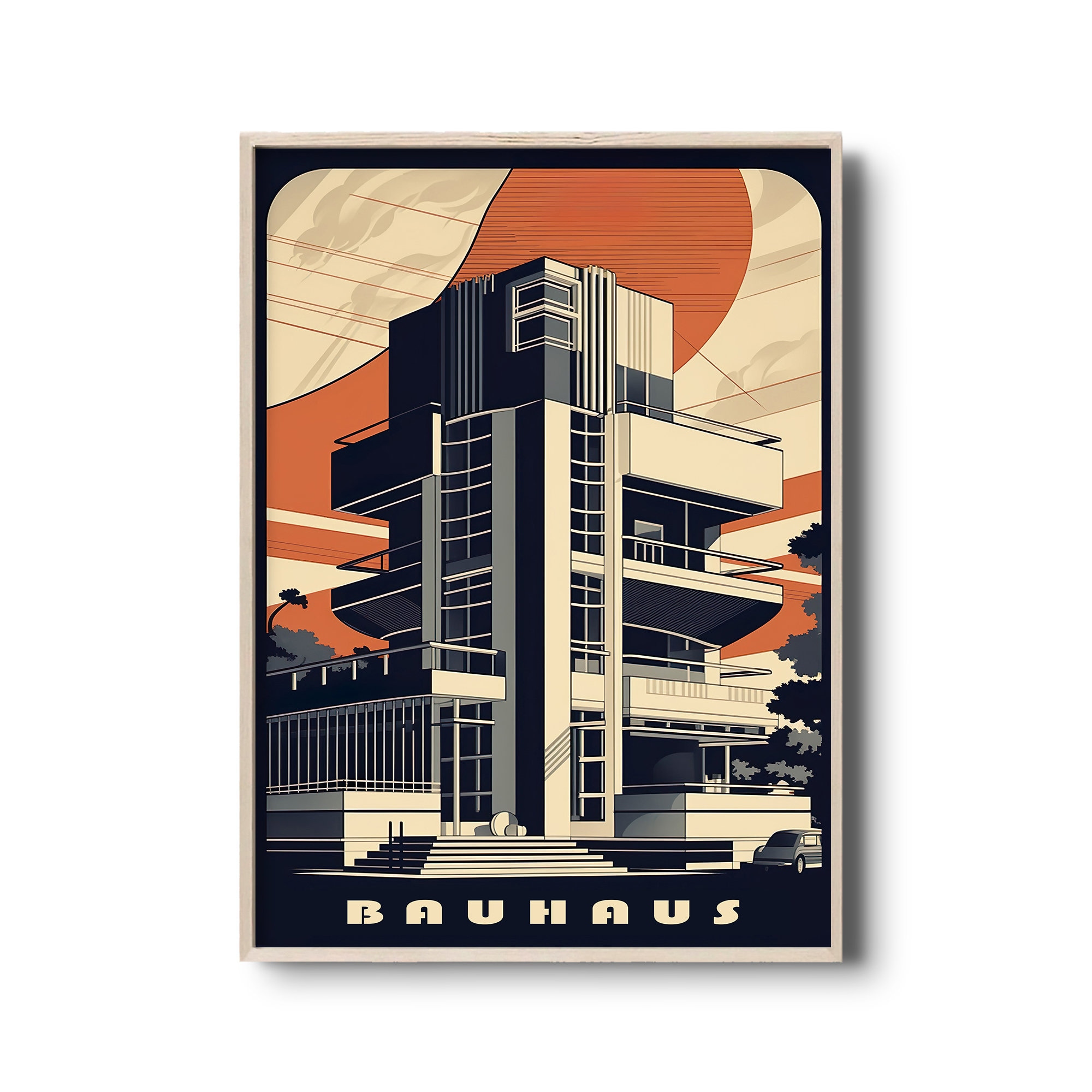 Bauhaus Architecture Poster | Bauhaus Design | Retro Architecture Print ...